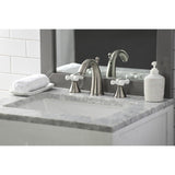 Naples Two-Handle 3-Hole Deck Mount Widespread Bathroom Faucet with Brass Pop-Up