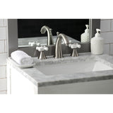 Naples Two-Handle 3-Hole Deck Mount Widespread Bathroom Faucet with Brass Pop-Up