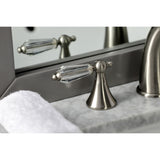 Wilshire Two-Handle 3-Hole Deck Mount Widespread Bathroom Faucet with Brass Pop-Up Drain