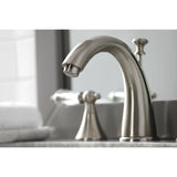 Wilshire Two-Handle 3-Hole Deck Mount Widespread Bathroom Faucet with Brass Pop-Up Drain