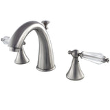Wilshire Two-Handle 3-Hole Deck Mount Widespread Bathroom Faucet with Brass Pop-Up Drain