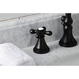 Governor Two-Handle 3-Hole Deck Mount Widespread Bathroom Faucet with Brass Pop-Up