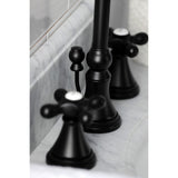 Governor Two-Handle 3-Hole Deck Mount Widespread Bathroom Faucet with Brass Pop-Up