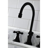 Governor Two-Handle 3-Hole Deck Mount Widespread Bathroom Faucet with Brass Pop-Up