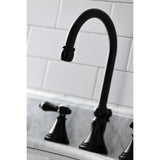 Heirloom Two-Handle 3-Hole Deck Mount Widespread Bathroom Faucet with Brass Pop-Up Drain