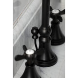 Essex Two-Handle 3-Hole Deck Mount Widespread Bathroom Faucet with Brass Pop-Up