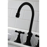 Essex Two-Handle 3-Hole Deck Mount Widespread Bathroom Faucet with Brass Pop-Up