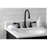NuFrench Two-Handle 3-Hole Deck Mount Widespread Bathroom Faucet with Brass Pop-Up