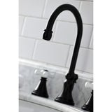 Governor Two-Handle 3-Hole Deck Mount Widespread Bathroom Faucet with Brass Pop-Up