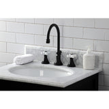Governor Two-Handle 3-Hole Deck Mount Widespread Bathroom Faucet with Brass Pop-Up