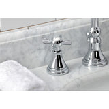 Essex Two-Handle 3-Hole Deck Mount Widespread Bathroom Faucet with Brass Pop-Up