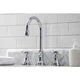 Essex Two-Handle 3-Hole Deck Mount Widespread Bathroom Faucet with Brass Pop-Up