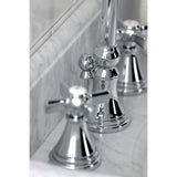 Millennium Two-Handle 3-Hole Deck Mount Widespread Bathroom Faucet with Brass Pop-Up