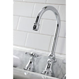 Millennium Two-Handle 3-Hole Deck Mount Widespread Bathroom Faucet with Brass Pop-Up