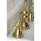 Governor Two-Handle 3-Hole Deck Mount Widespread Bathroom Faucet with Brass Pop-Up