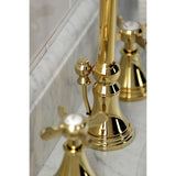 Essex Two-Handle 3-Hole Deck Mount Widespread Bathroom Faucet with Brass Pop-Up