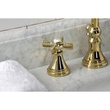 Millennium Two-Handle 3-Hole Deck Mount Widespread Bathroom Faucet with Brass Pop-Up