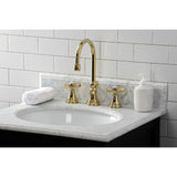 Millennium Two-Handle 3-Hole Deck Mount Widespread Bathroom Faucet with Brass Pop-Up
