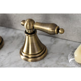Governor Two-Handle 3-Hole Deck Mount Widespread Bathroom Faucet with Brass Pop-Up