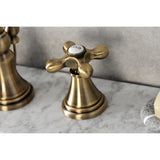 Governor Two-Handle 3-Hole Deck Mount Widespread Bathroom Faucet with Brass Pop-Up