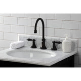 Governor Two-Handle 3-Hole Deck Mount Widespread Bathroom Faucet with Brass Pop-Up