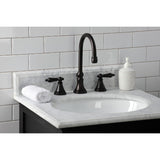 Governor Two-Handle 3-Hole Deck Mount Widespread Bathroom Faucet with Brass Pop-Up