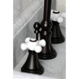 Governor Two-Handle 3-Hole Deck Mount Widespread Bathroom Faucet with Brass Pop-Up