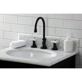 Governor Two-Handle 3-Hole Deck Mount Widespread Bathroom Faucet with Brass Pop-Up