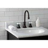 Governor Two-Handle 3-Hole Deck Mount Widespread Bathroom Faucet with Brass Pop-Up