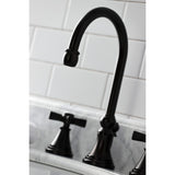 Millennium Two-Handle 3-Hole Deck Mount Widespread Bathroom Faucet with Brass Pop-Up