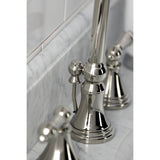 Governor Two-Handle 3-Hole Deck Mount Widespread Bathroom Faucet with Brass Pop-Up