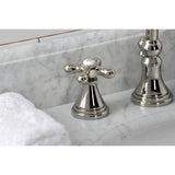 Governor Two-Handle 3-Hole Deck Mount Widespread Bathroom Faucet with Brass Pop-Up