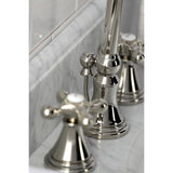 Governor Two-Handle 3-Hole Deck Mount Widespread Bathroom Faucet with Brass Pop-Up