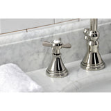 Essex Two-Handle 3-Hole Deck Mount Widespread Bathroom Faucet with Brass Pop-Up