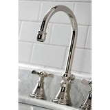 Essex Two-Handle 3-Hole Deck Mount Widespread Bathroom Faucet with Brass Pop-Up