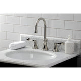 NuFrench Two-Handle 3-Hole Deck Mount Widespread Bathroom Faucet with Brass Pop-Up