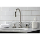 Governor Two-Handle 3-Hole Deck Mount Widespread Bathroom Faucet with Brass Pop-Up