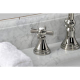 Millennium Two-Handle 3-Hole Deck Mount Widespread Bathroom Faucet with Brass Pop-Up