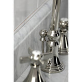 Millennium Two-Handle 3-Hole Deck Mount Widespread Bathroom Faucet with Brass Pop-Up