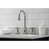 Millennium Two-Handle 3-Hole Deck Mount Widespread Bathroom Faucet with Brass Pop-Up