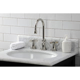 Millennium Two-Handle 3-Hole Deck Mount Widespread Bathroom Faucet with Brass Pop-Up