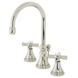 Millennium Two-Handle 3-Hole Deck Mount Widespread Bathroom Faucet with Brass Pop-Up