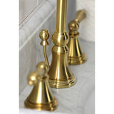 Governor Two-Handle 3-Hole Deck Mount Widespread Bathroom Faucet with Brass Pop-Up