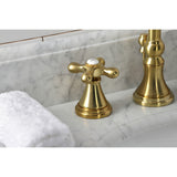 Governor Two-Handle 3-Hole Deck Mount Widespread Bathroom Faucet with Brass Pop-Up