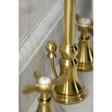 Essex Two-Handle 3-Hole Deck Mount Widespread Bathroom Faucet with Brass Pop-Up