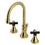 Duchess Two-Handle Deck Mount Widespread Bathroom Faucet with Brass Pop-Up