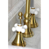 Governor Two-Handle 3-Hole Deck Mount Widespread Bathroom Faucet with Brass Pop-Up