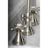 Governor Two-Handle 3-Hole Deck Mount Widespread Bathroom Faucet with Brass Pop-Up