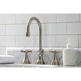 Essex Two-Handle 3-Hole Deck Mount Widespread Bathroom Faucet with Brass Pop-Up