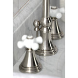 Governor Two-Handle 3-Hole Deck Mount Widespread Bathroom Faucet with Brass Pop-Up